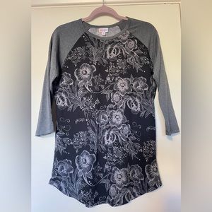 LuLaRoe Black and Gray Floral Randy